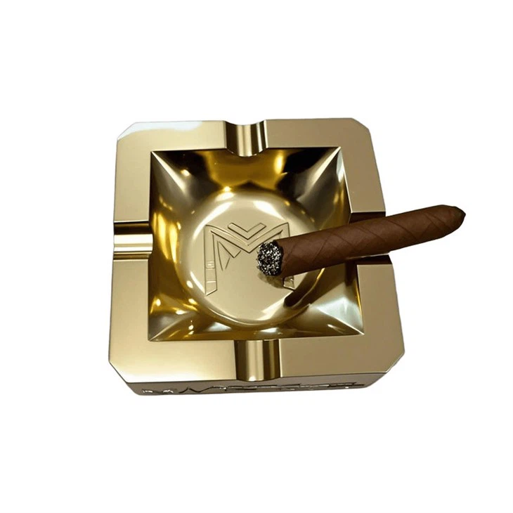 Custom Cigar Accessories Aluminum Luxury Office Ashtray Metal Cigar Ashtray